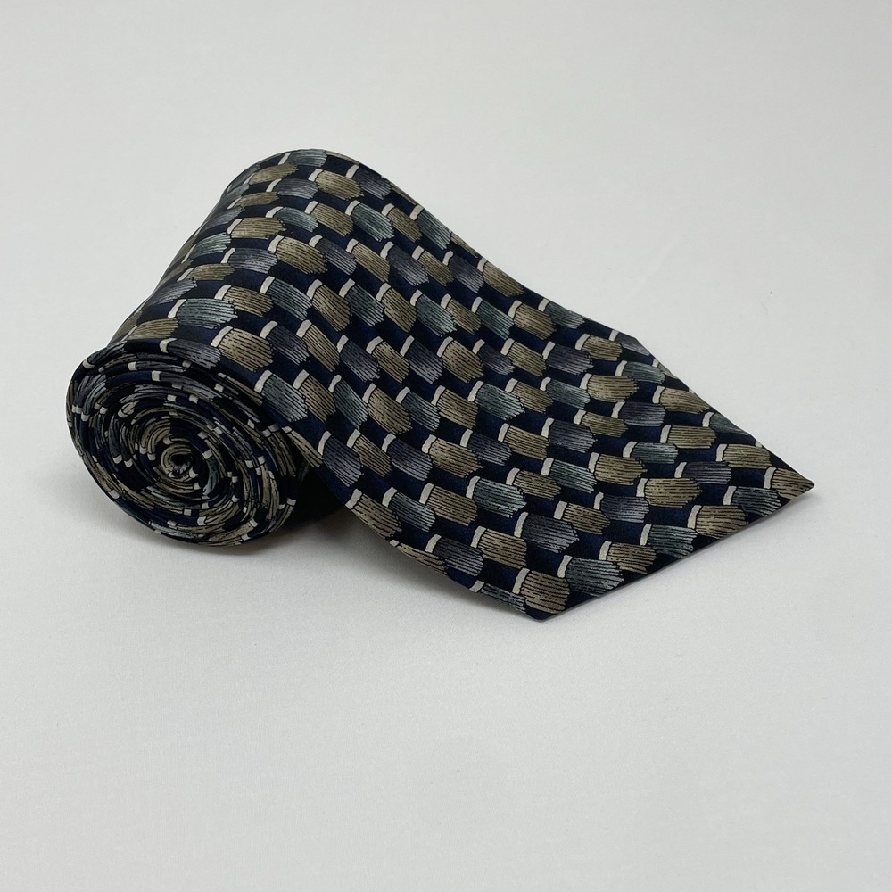 Jimmy V Collection Four Al Leiter Multicolor Geometric Silk Tie Necktie